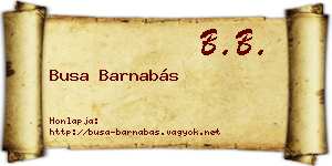 Busa Barnabás névjegykártya
